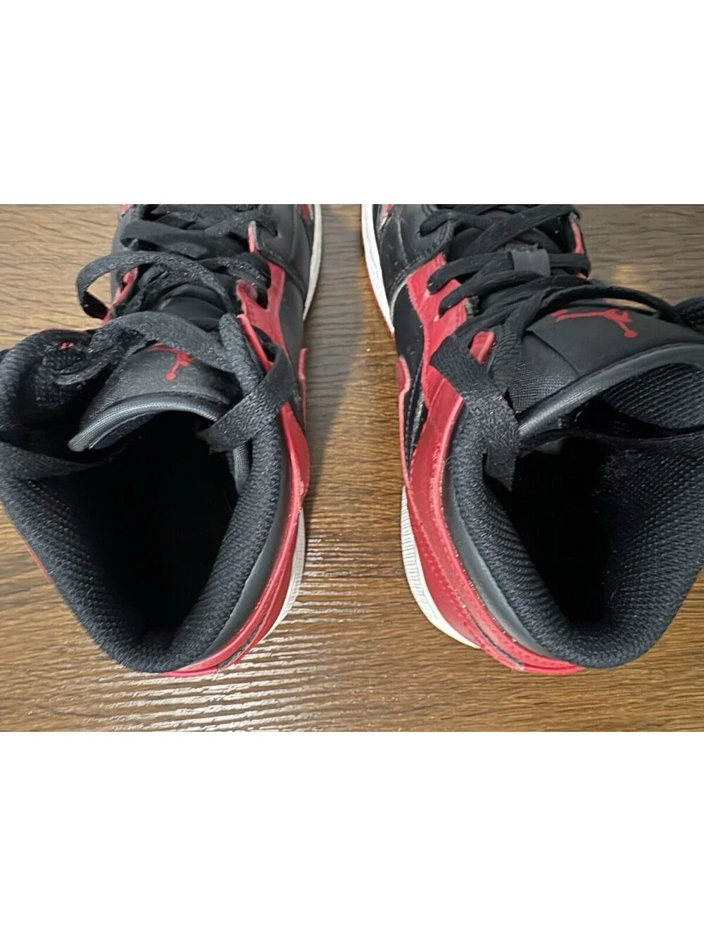 Nike Air Jordan 1 Kids 7YLeather Sneakers Black/Red Unisex Kids